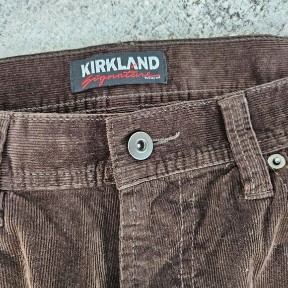 Kirkland Signature Men Pant Brown Corduroy Straight Dress Pant Size 38X28 - Picture 8 of 10